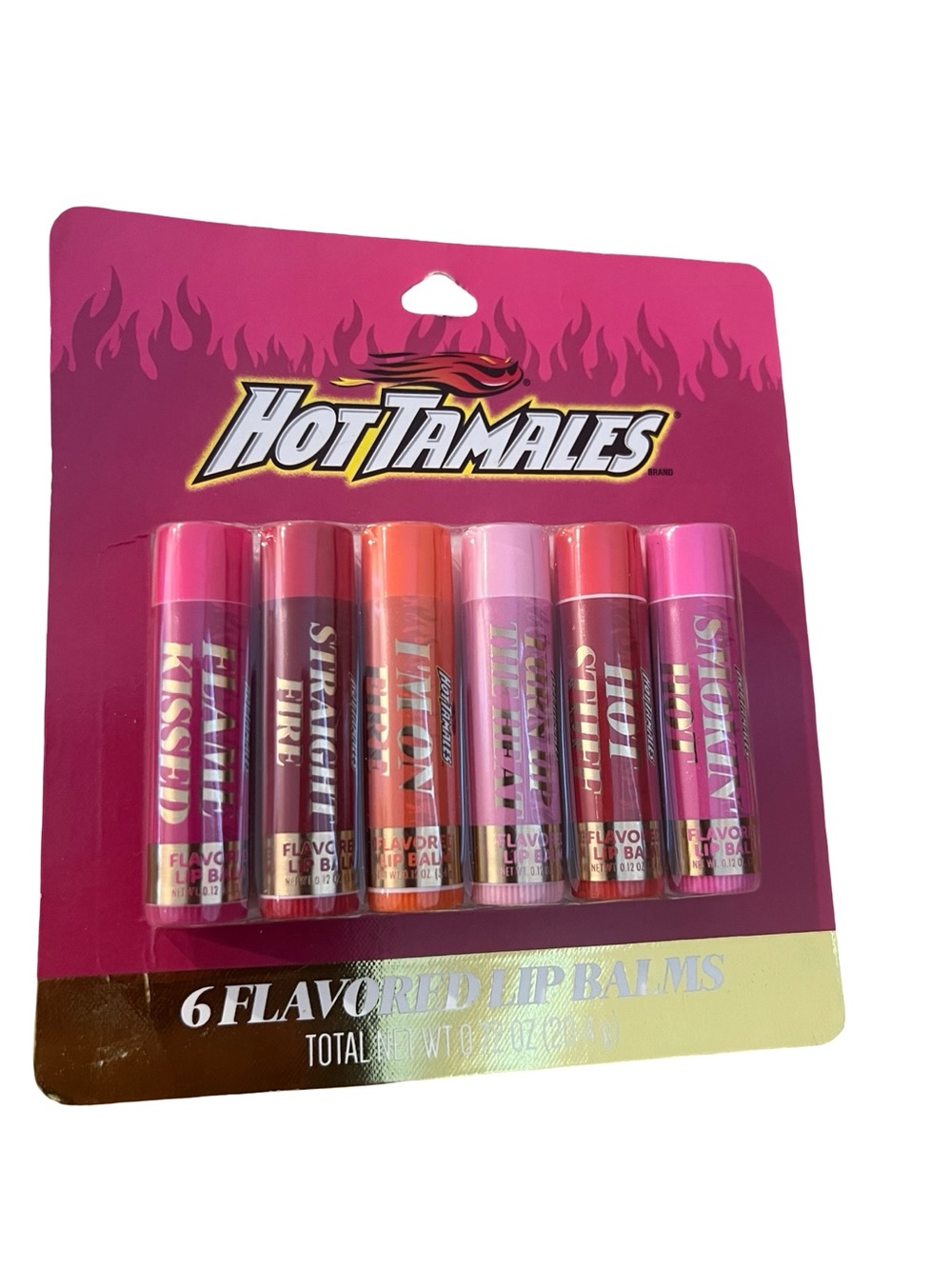 6-Pack Flavored Lip Balm Set - Assorted Pinks & Red Shades